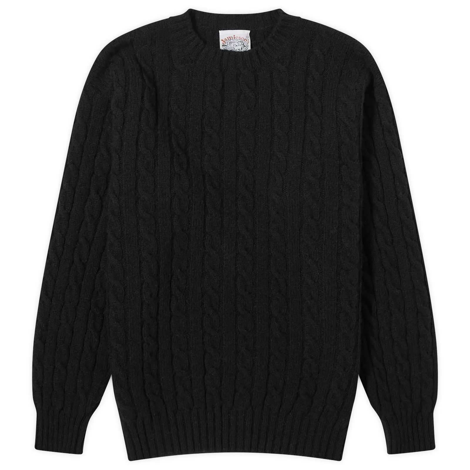 Shetland Cable Crew Knit Black