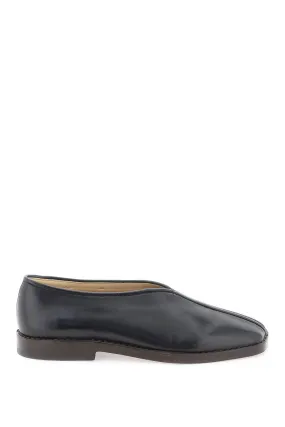 Shiny Leather Slip Ons with Nappa Material