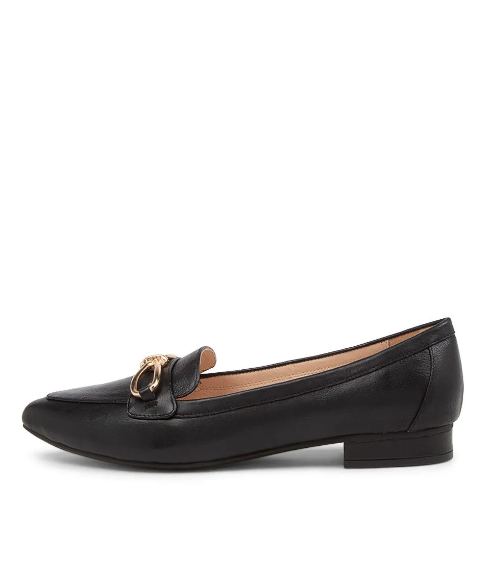 Sleek Black Leather Slip Ons