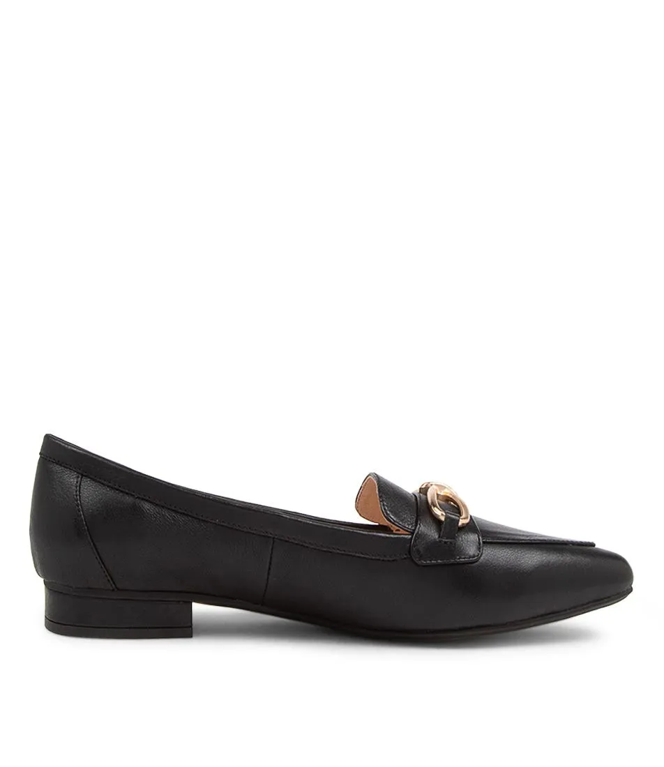 Sleek Black Leather Slip Ons