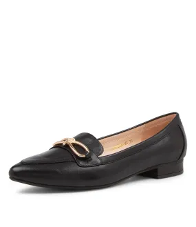 Sleek Black Leather Slip Ons