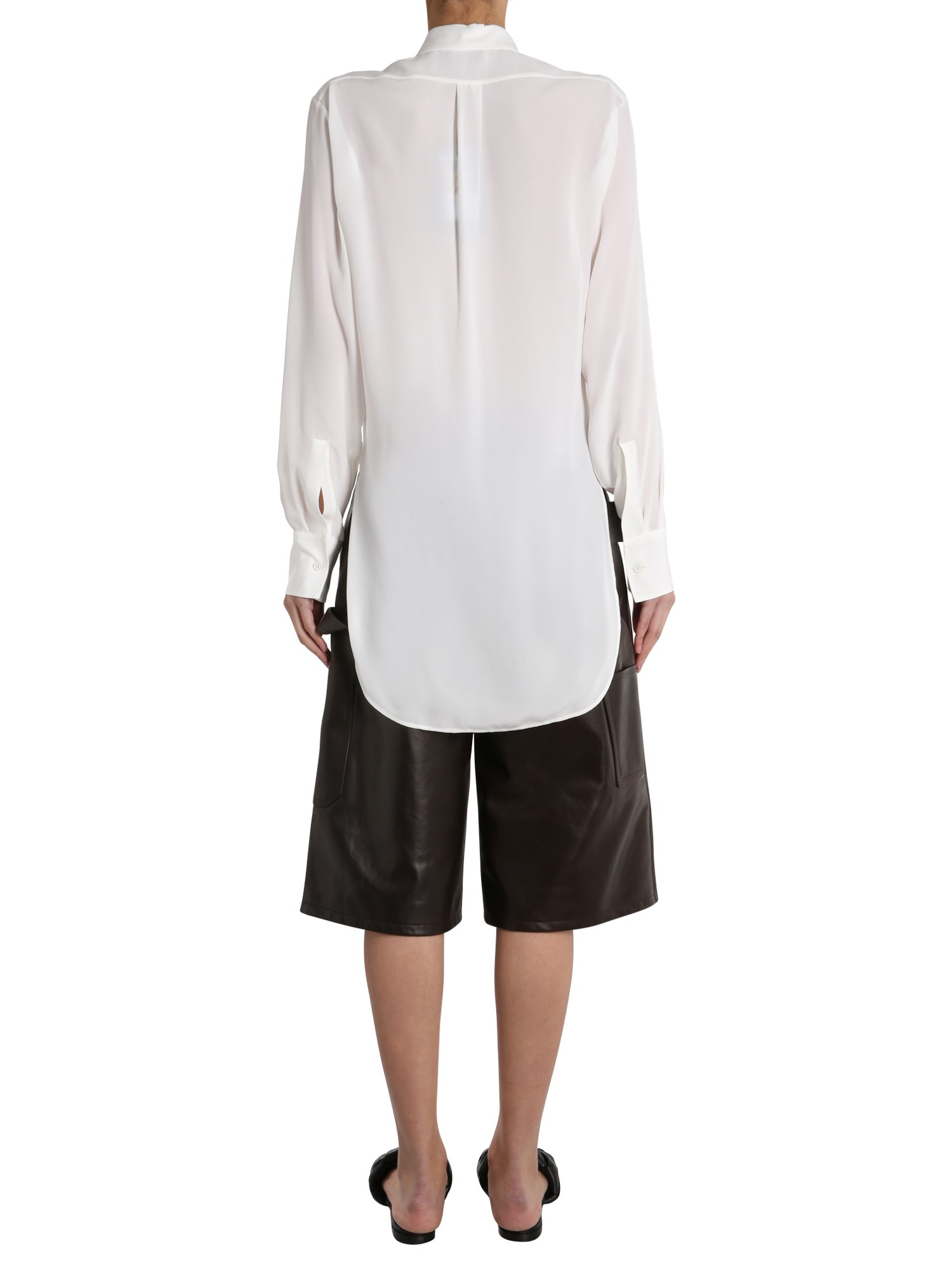 Washed Silk Shirt with Padded Quilting by BOTTEGA VENETA in Crepe de Chine