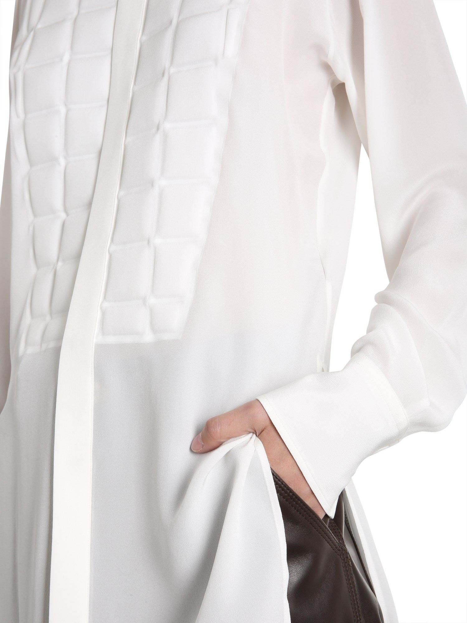 Washed Silk Shirt with Padded Quilting by BOTTEGA VENETA in Crepe de Chine