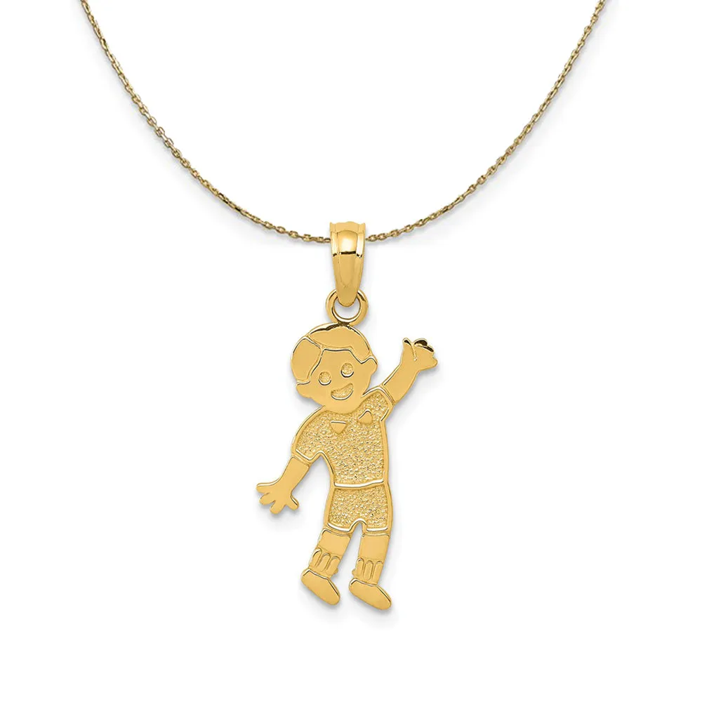 Smiling Boy Necklace (10mm)-Gold