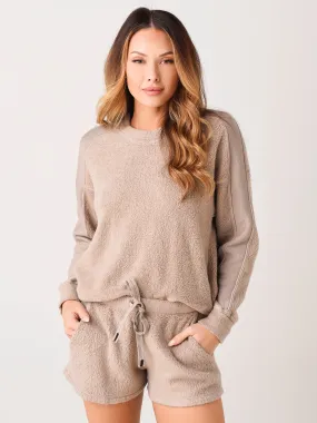 Stateside Women's Sweatshirt with Sherpa Sleeves