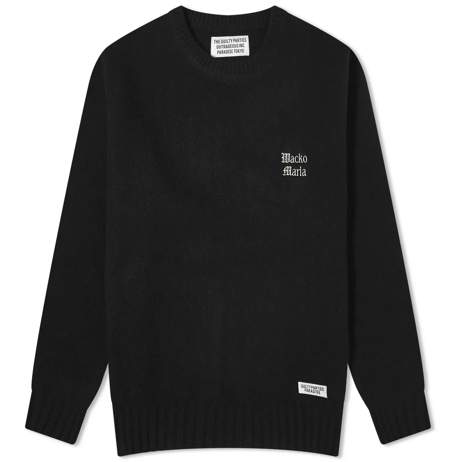 WACKO MARIA Crew Neck Unisex Wool Street Style Long Sleeves Plain Logo