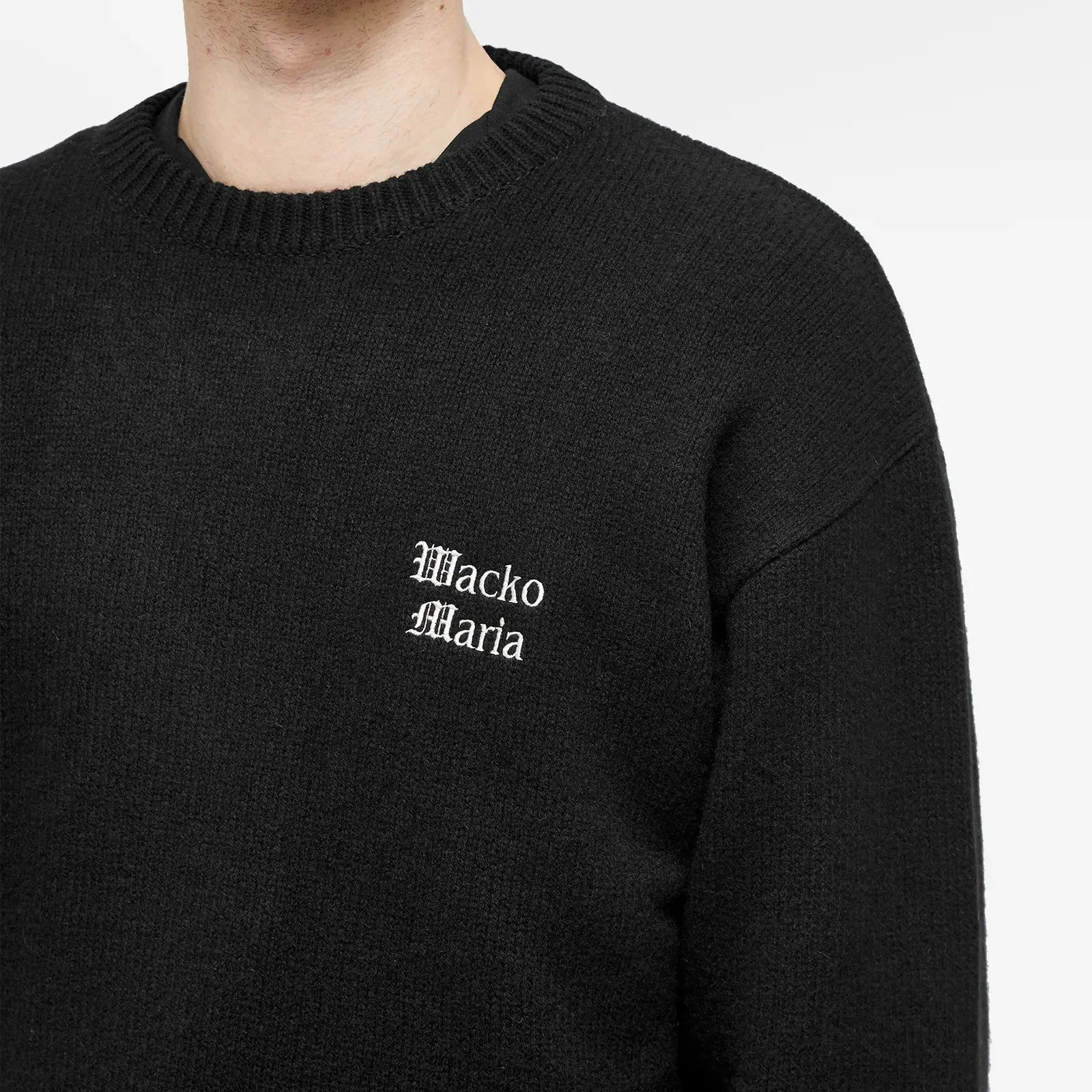 WACKO MARIA Crew Neck Unisex Wool Street Style Long Sleeves Plain Logo