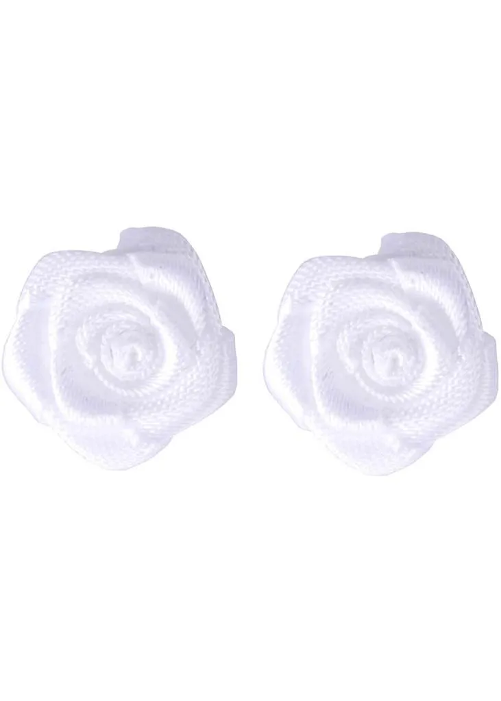 White Satin Rose Succubus Earrings