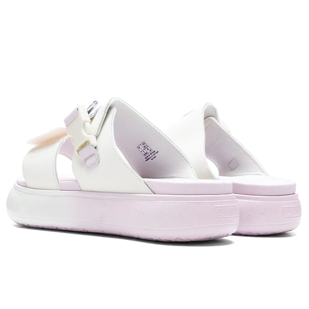 Suede Summer Sandals - Pristine/Lavender Fog