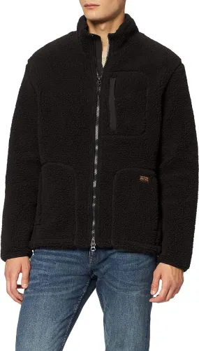 Superdry Sherpa Workwear Fleece Jacket - Bison Black