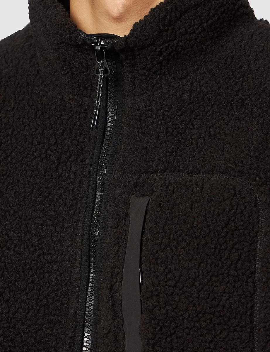 Superdry Sherpa Workwear Fleece Jacket - Bison Black