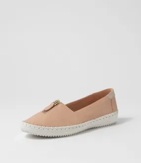 SUPERSOFT Wandie Nude Leather Slip-Ons