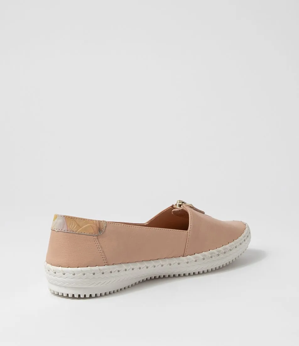 SUPERSOFT Wandie Nude Leather Slip-Ons