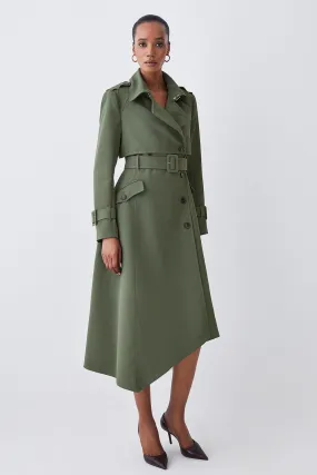 Asymmetric Hem Trench Coat