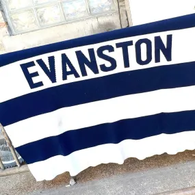 Navy & Cream Knit Throw Blanket Evanston