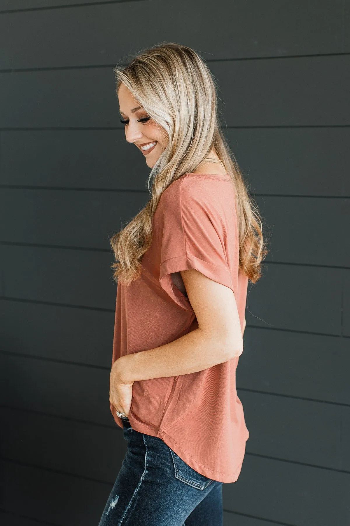 Knit Top Terracotta