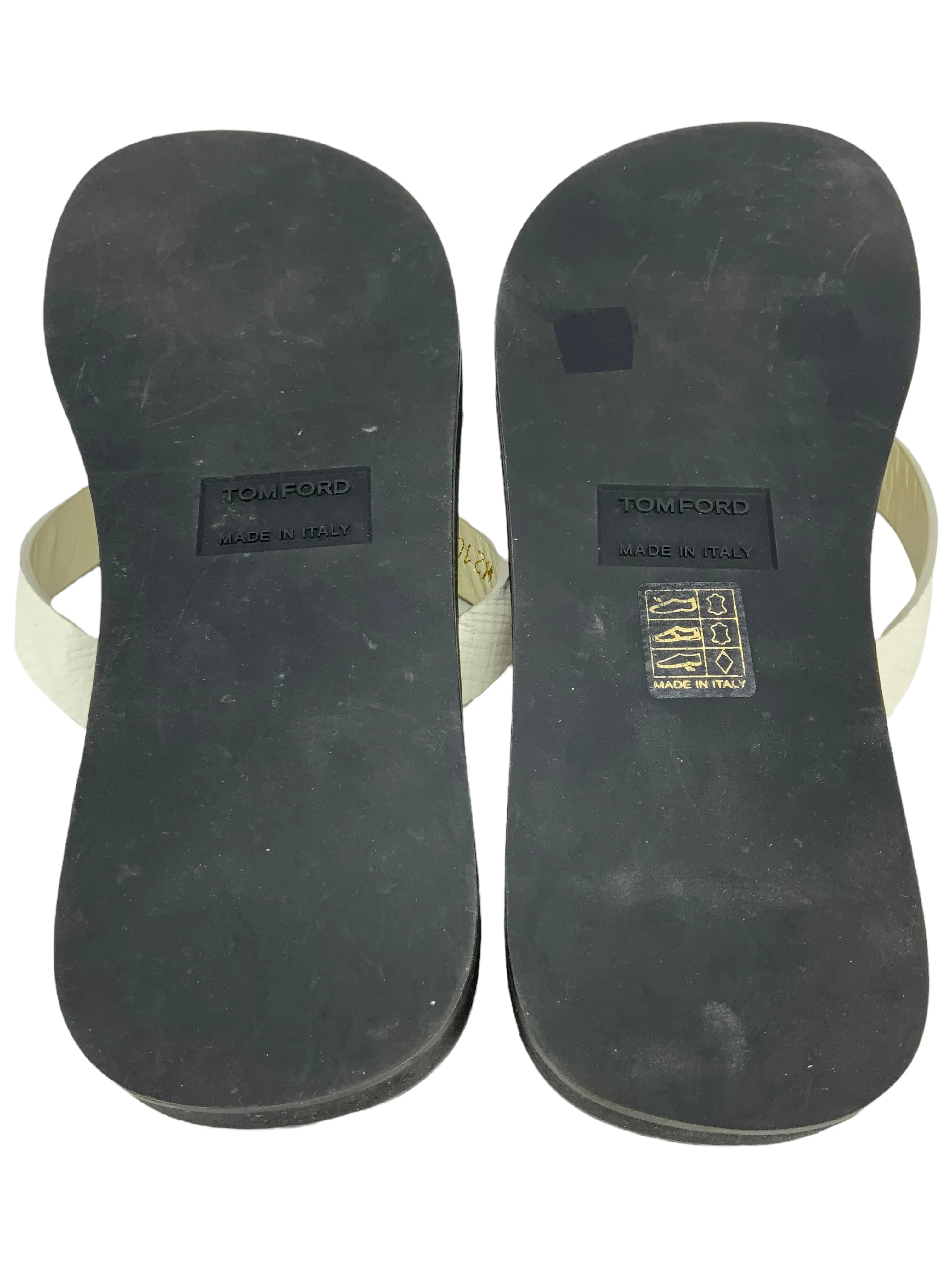 TOM FORD Size 6 Textured Leather Thong Sandals