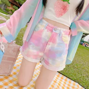 Tie-Dye Denim Shorts BY70110