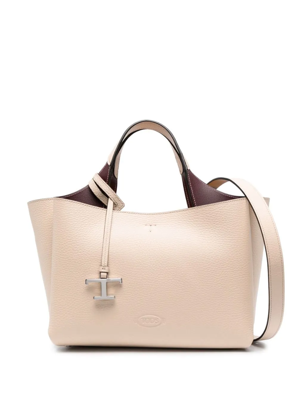 TOD'S SS24 Collection Nude Leather Tote Bag for Women