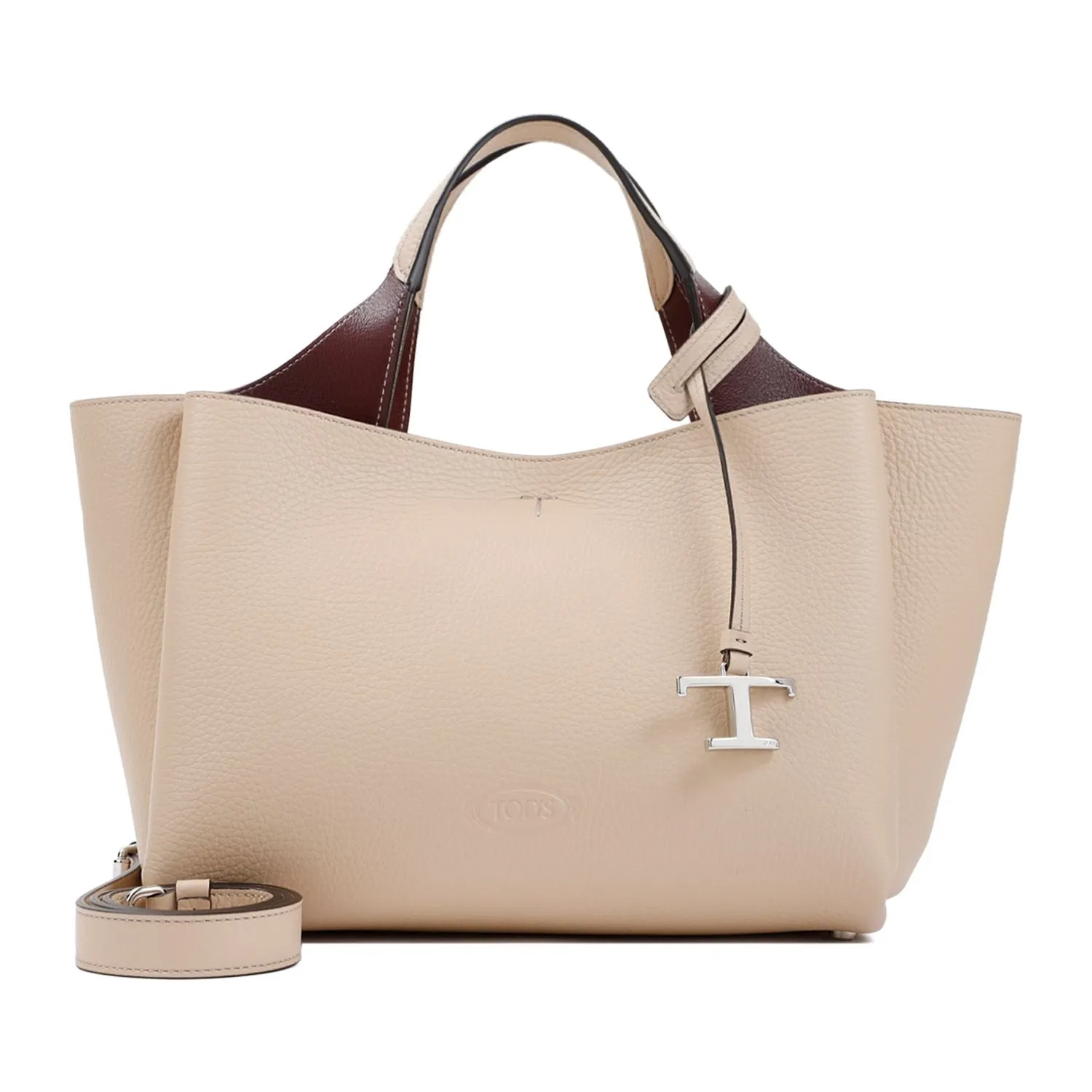 TOD'S SS24 Collection Nude Leather Tote Bag for Women