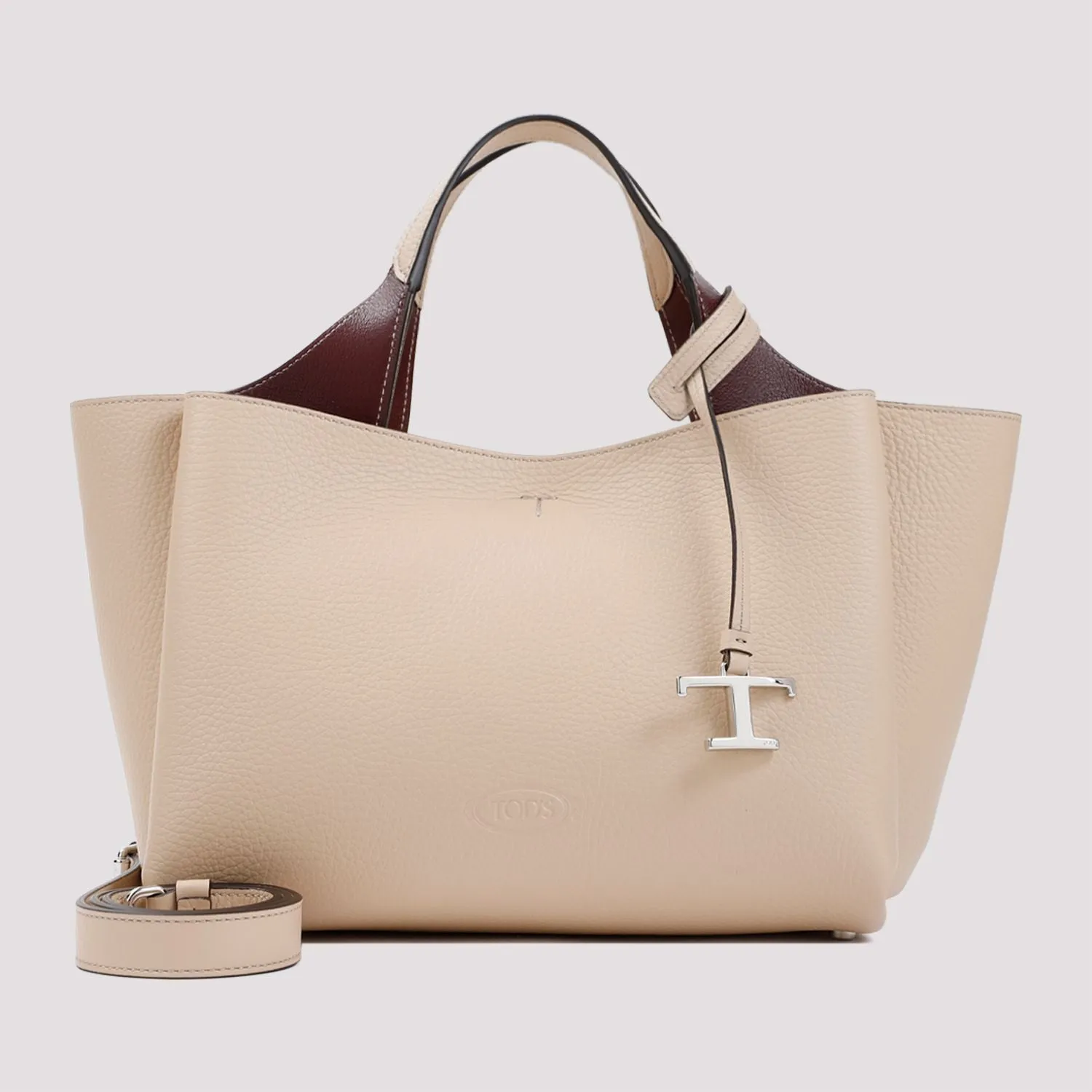 TOD'S SS24 Collection Nude Leather Tote Bag for Women