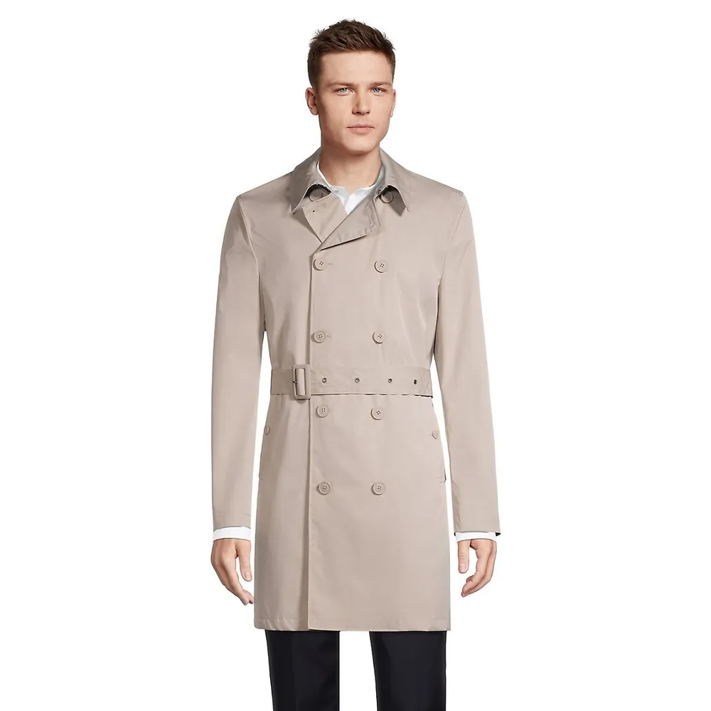 Double-Breasted Belted Trench Coat by Tommy Hilfiger