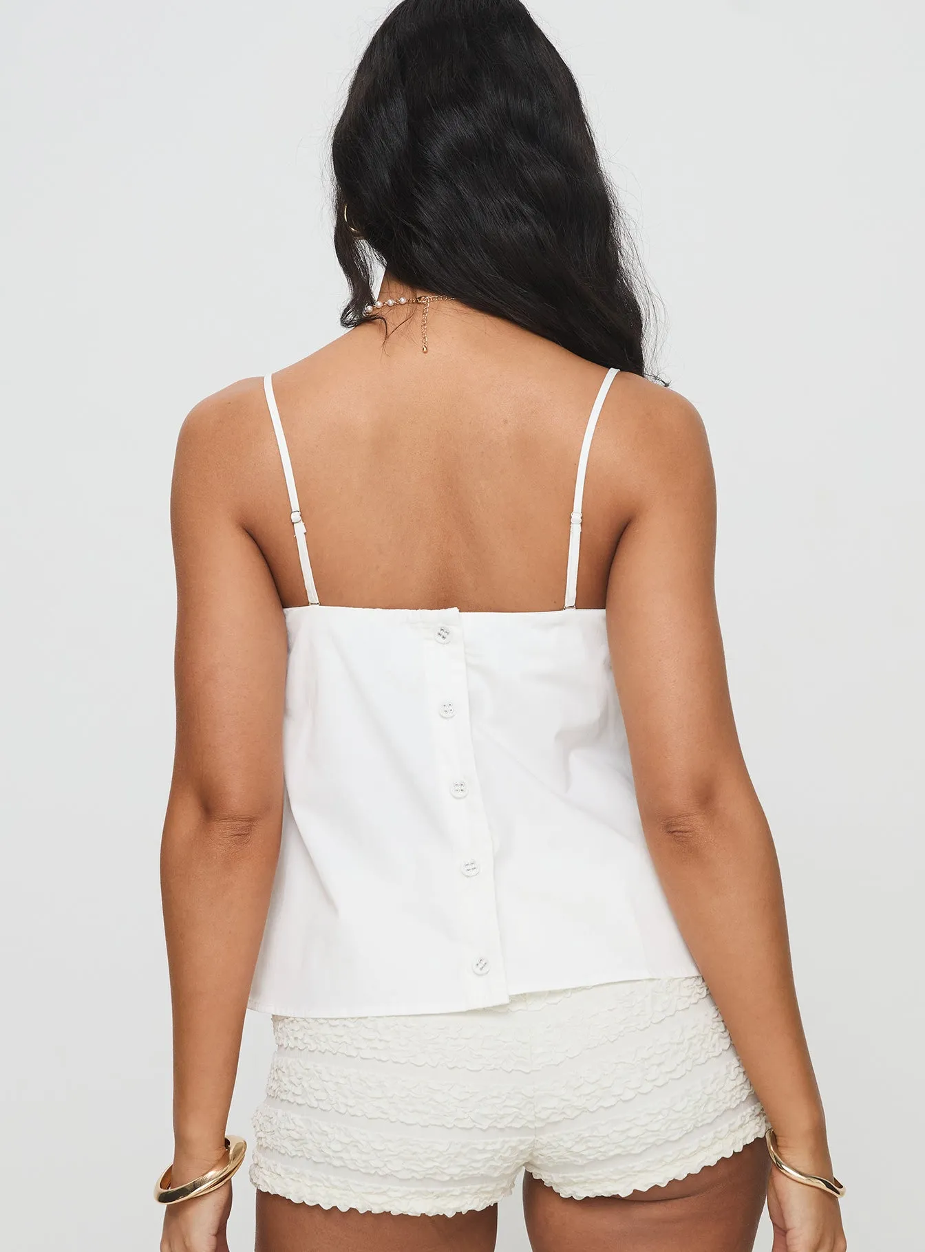 White Strapless Trapeze Top