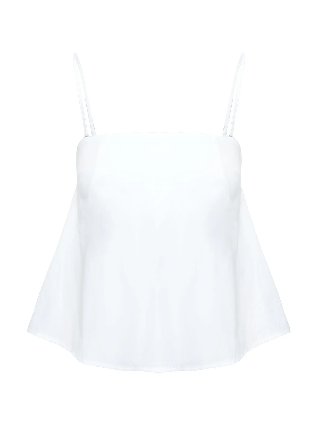 White Strapless Trapeze Top