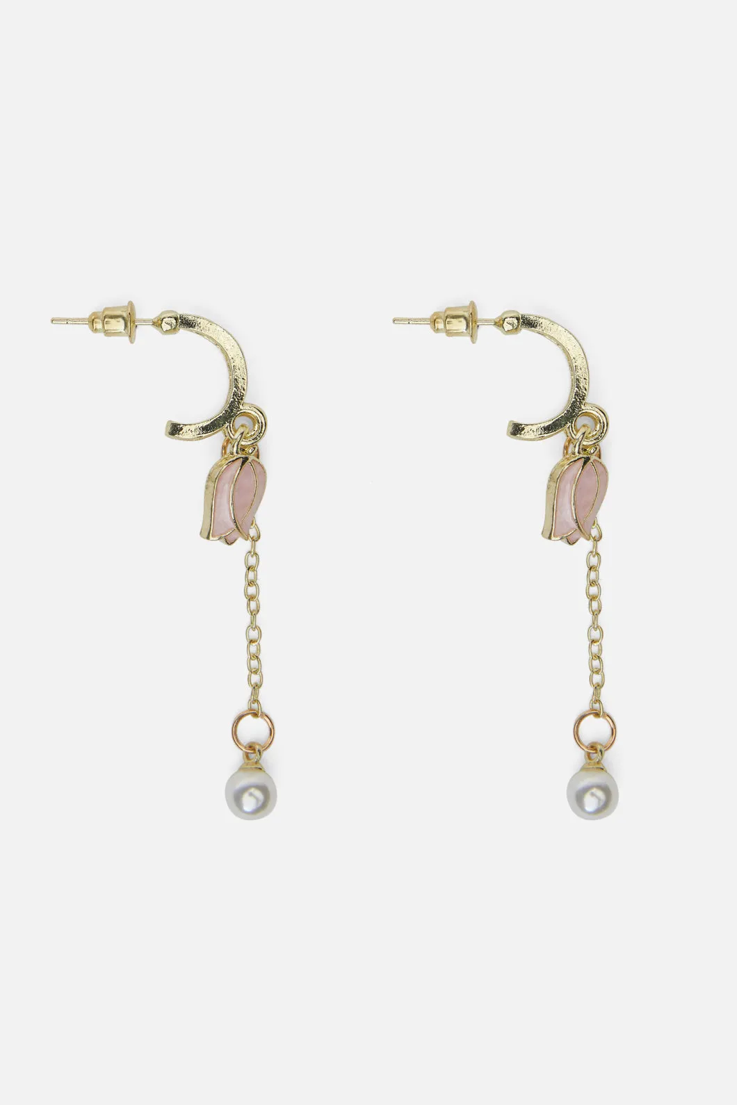 Tulip Design Pearl Earrings