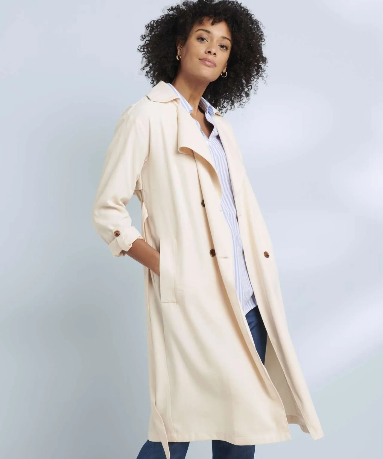 Viscose Long Jacket with Belt