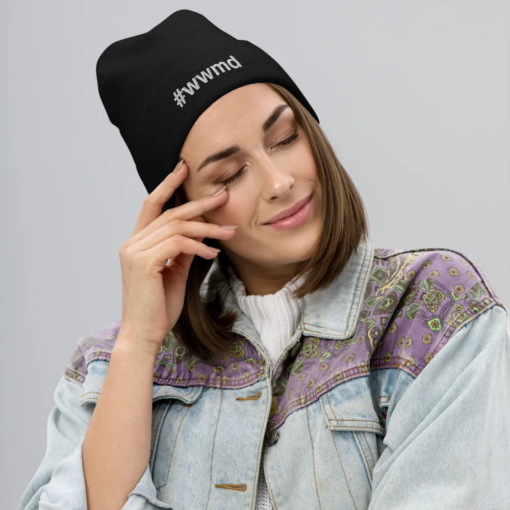 #wwmd (what would Margo do) White Embroidered Beanie, Various Colors