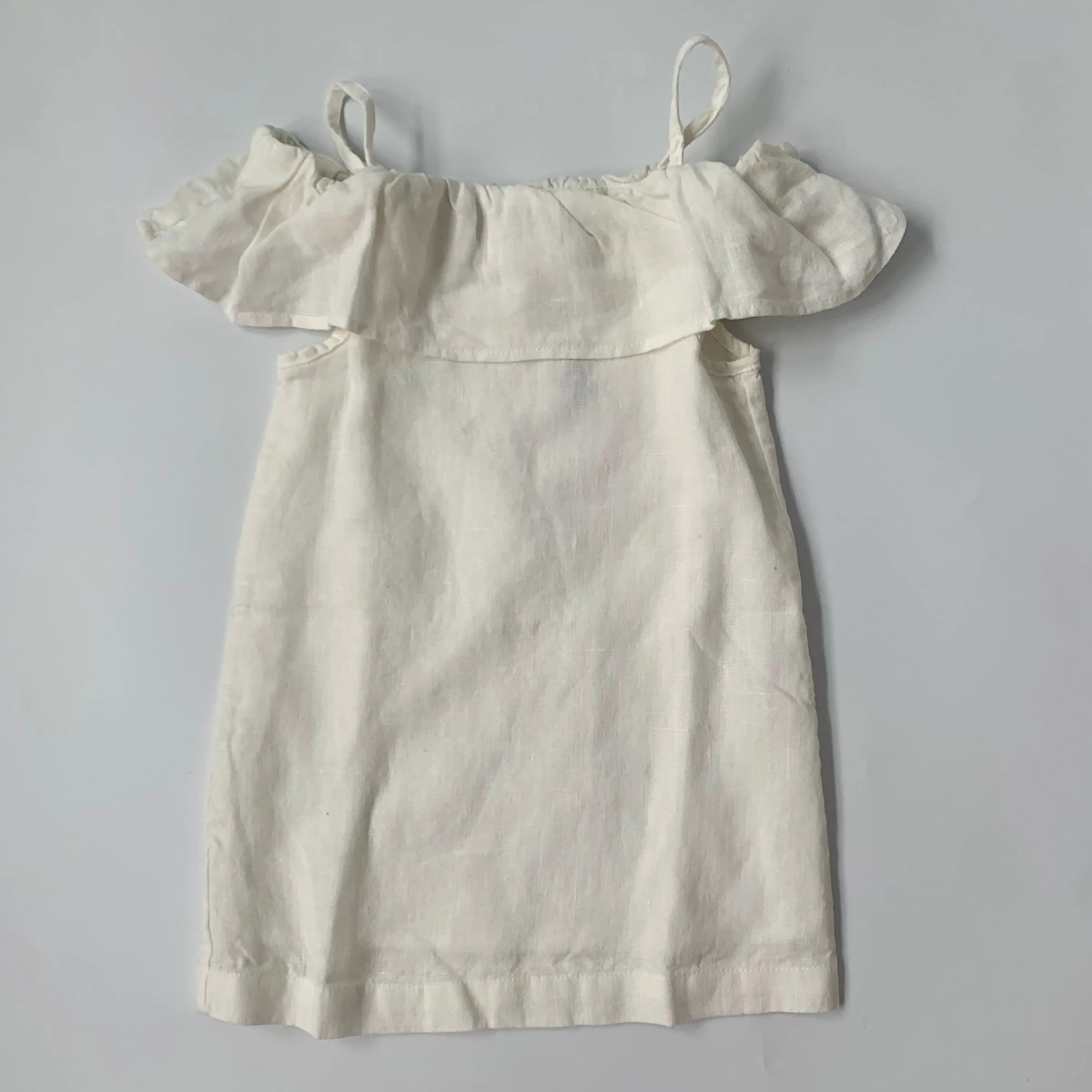 Brand New 6-12 Months White Linen Dress: Belle Enfant