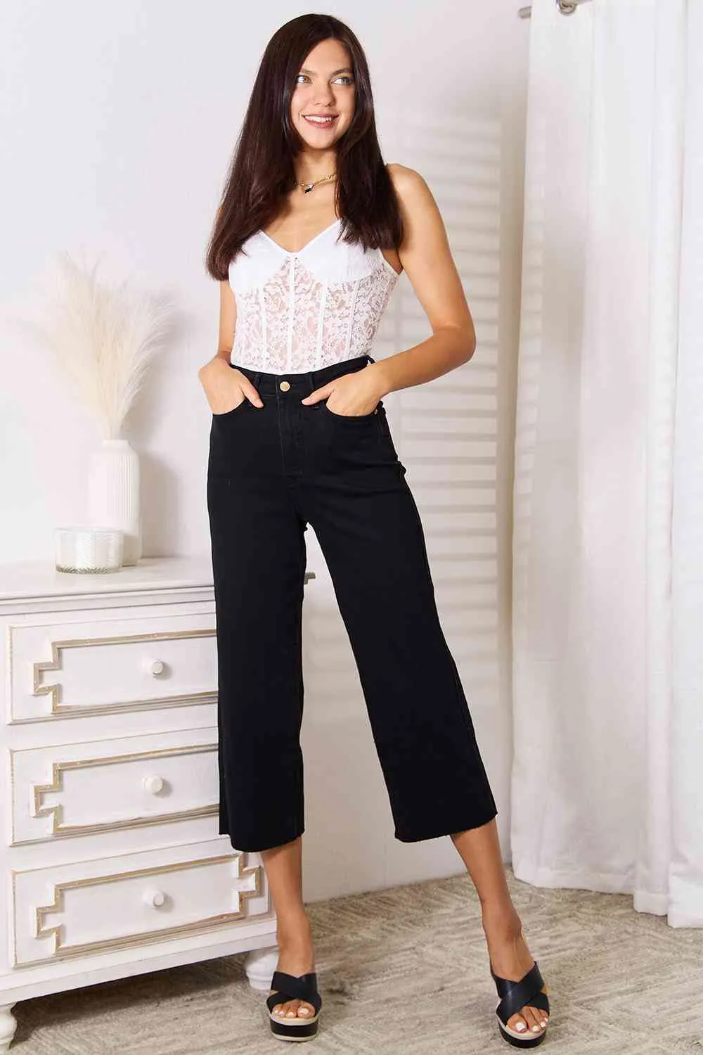 Full Size Wide Leg High Waist Jeans