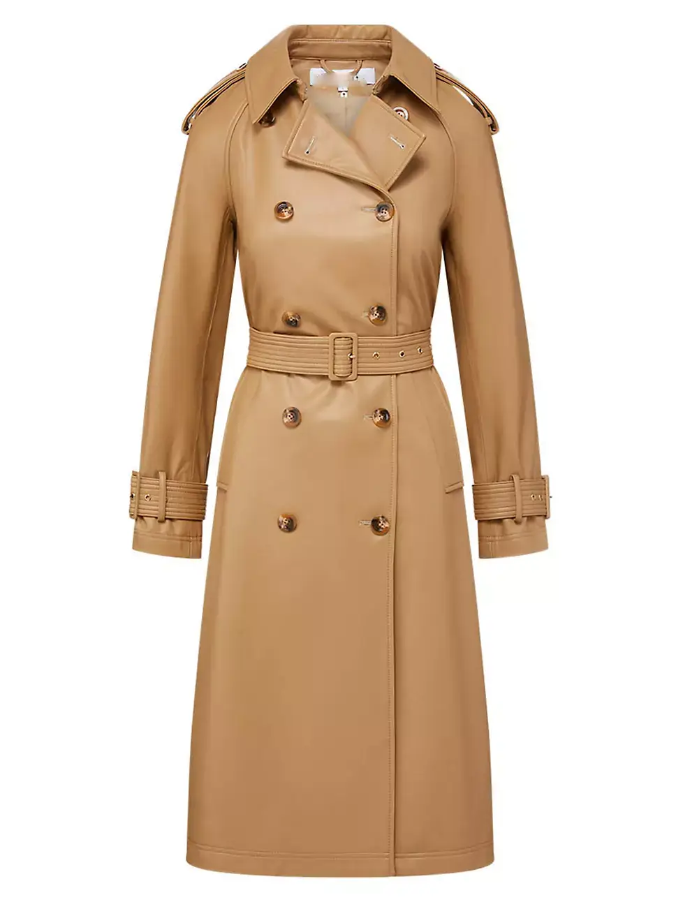 Camel Leather Coat for Women