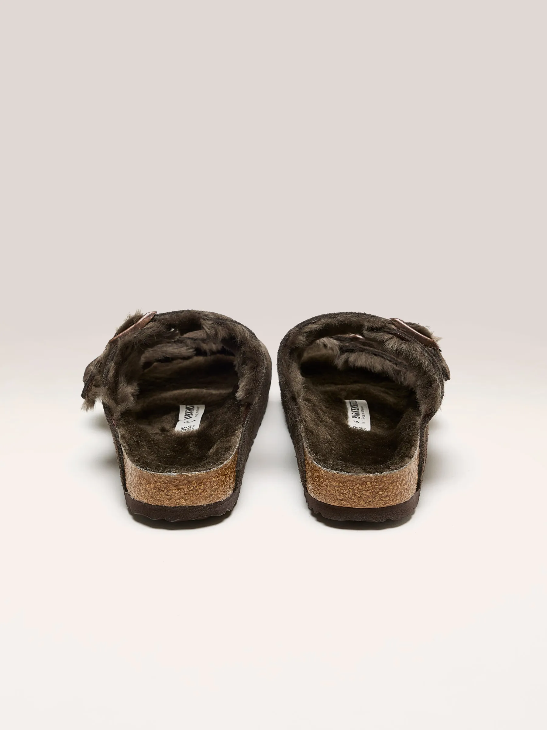 Women's Taupe Shearling Slide Sandal