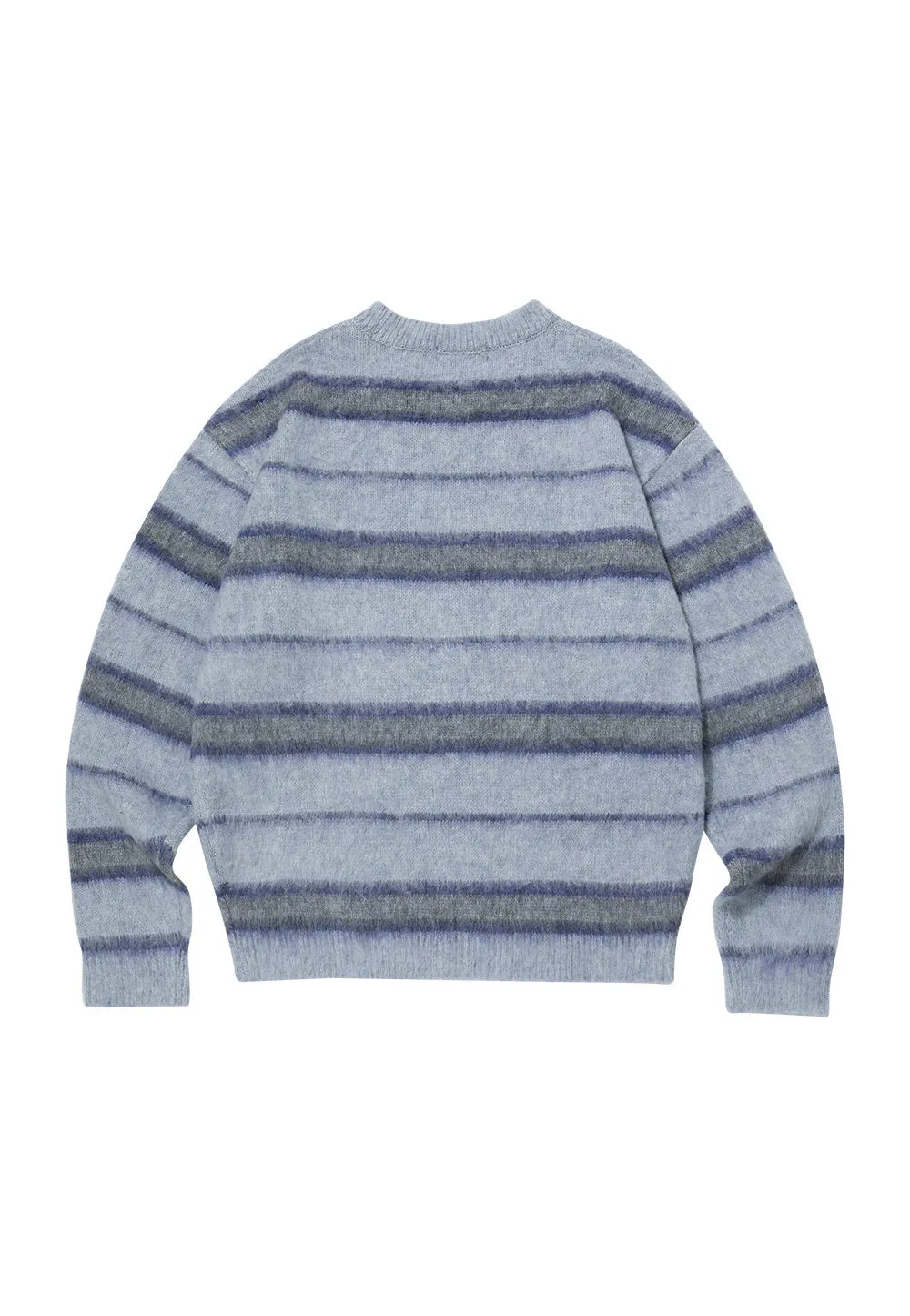 Striped U-Neck Wool Long Sleeve Street Style Top for Men and Women