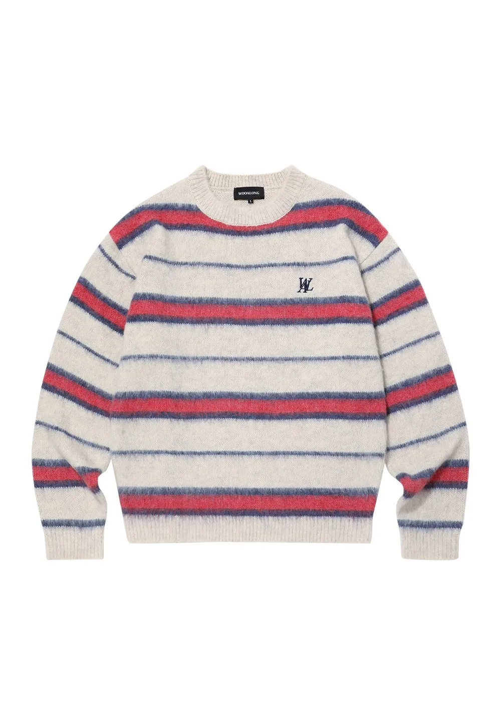 Striped U-Neck Wool Long Sleeve Street Style Top for Men and Women