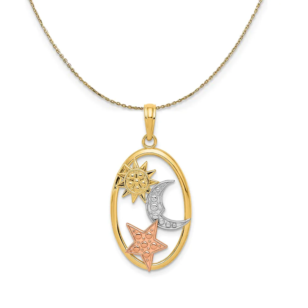 Yellow Rose Gold Rhodium Celestial Necklace