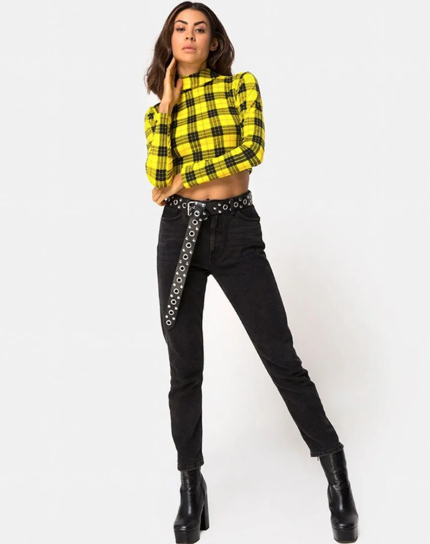 Yellow Plaid Rhala Top