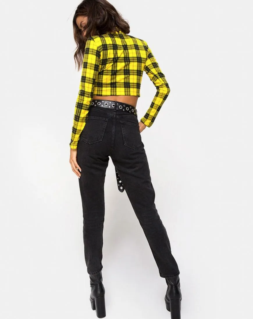 Yellow Plaid Rhala Top